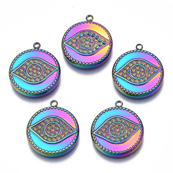 PandaHall Rainbow Color 304 Stainless Steel Pendant Rhinestone Settings, Cadmium Free & Nickel Free & Lead Free, Flat Round with Eye, Fit...
PandaHall Rainbow Color 304 Stainless Steel Pendant Rhinestone Settings, Cadmium Free & Nickel Free & Lead Free, Flat Round with Eye, Fit...
