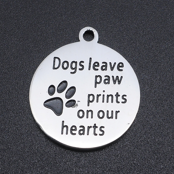 PandaHall 201 Stainless Steel Etched Pendants, Quote Charms, Flat Round, Paw Print, Stainless Steel Color, 22x19x1.5mm, Hole: 1.8mm 201...
PandaHall 201 Stainless Steel Etched Pendants, Quote Charms, Flat Round, Paw Print, Stainless Steel Color, 22x19x1.5mm, Hole: 1.8mm 201...