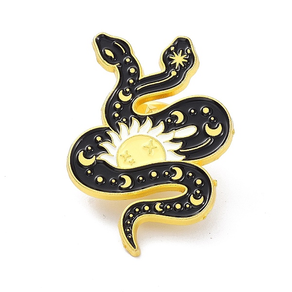PandaHall Snake and Sun Alloy Enamel Brooches, Enamel Pin, Black, 33x23x10mm Alloy+Enamel Black
PandaHall Snake and Sun Alloy Enamel Brooches, Enamel Pin, Black, 33x23x10mm Alloy+Enamel Black