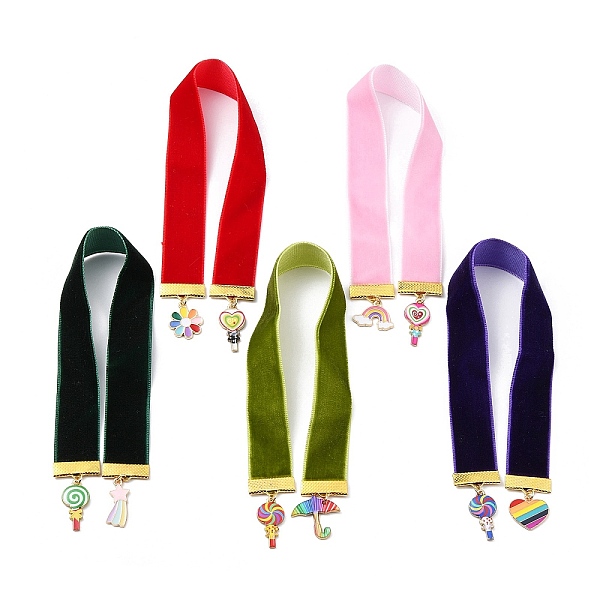 PandaHall Velvet Ribbon Bookmarks, Alloy Enamel Rainbow Lollipop Charm Bookmarks, Mixed Color, 288~298x19x2.5mm Alloy+Enamel Lollipop..., Multicolor
PandaHall Velvet Ribbon Bookmarks, Alloy Enamel Rainbow Lollipop Charm Bookmarks, Mixed Color, 288~298x19x2.5mm Alloy+Enamel Lollipop..., Multicolor