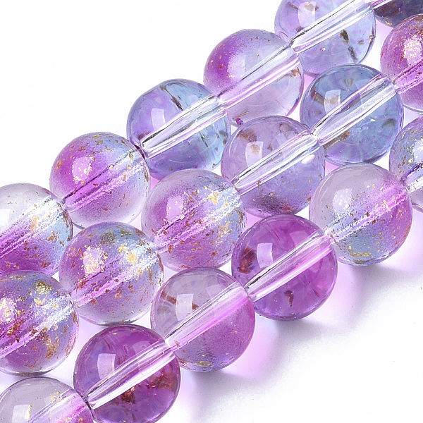 PandaHall Transparent Spray Painted Glass Bead Strands, with Golden Foil, Round, Medium Purple, 10~11mm, Hole: 1.4~1.6mm, about...
PandaHall Transparent Spray Painted Glass Bead Strands, with Golden Foil, Round, Medium Purple, 10~11mm, Hole: 1.4~1.6mm, about...