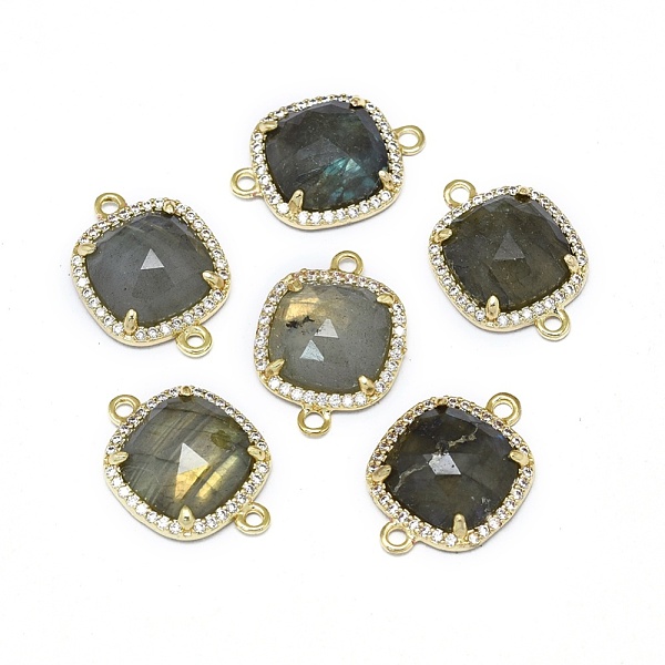 PandaHall Natural Labradorite Links connectors, with Golden Tone Brass Findings and Cubic Zirconia, Faceted, Square, Clear...
PandaHall Natural Labradorite Links connectors, with Golden Tone Brass Findings and Cubic Zirconia, Faceted, Square, Clear...