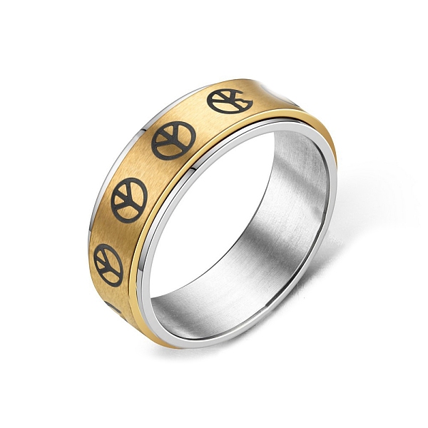 PandaHall Peace Sign Titanium Steel Rotating Finger Ring, Fidget Spinner Ring for Calming Worry Meditation, Golden, US Size 9(18.9mm)...
PandaHall Peace Sign Titanium Steel Rotating Finger Ring, Fidget Spinner Ring for Calming Worry Meditation, Golden, US Size 9(18.9mm)...