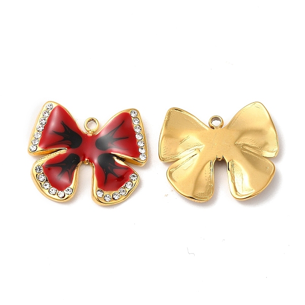 PandaHall Real 18K Gold Plated 304 Stainless Steel Rhinestone Pendants, with Enamel, Bowknot Charms, FireBrick, 16.5x19x2.5mm, Hole: 1.4mm..., Red
PandaHall Real 18K Gold Plated 304 Stainless Steel Rhinestone Pendants, with Enamel, Bowknot Charms, FireBrick, 16.5x19x2.5mm, Hole: 1.4mm..., Red