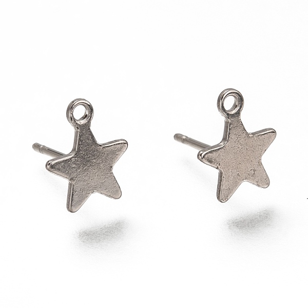 PandaHall 304 Stainless Steel Stud Earring Findings, with Loop, Star, Stainless Steel Color, 10x8.5x1mm, Hole: 1mm, Pin: 0.8mm 304 Stainless...
PandaHall 304 Stainless Steel Stud Earring Findings, with Loop, Star, Stainless Steel Color, 10x8.5x1mm, Hole: 1mm, Pin: 0.8mm 304 Stainless...