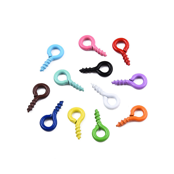 PandaHall Spray Painted Iron Screw Eye Pin Peg Bails, For Half Drilled Beads, Cadmium Free & Nickel Free & Lead Free, Mixed Color, 8x4x1mm..., Multicolor
PandaHall Spray Painted Iron Screw Eye Pin Peg Bails, For Half Drilled Beads, Cadmium Free & Nickel Free & Lead Free, Mixed Color, 8x4x1mm..., Multicolor