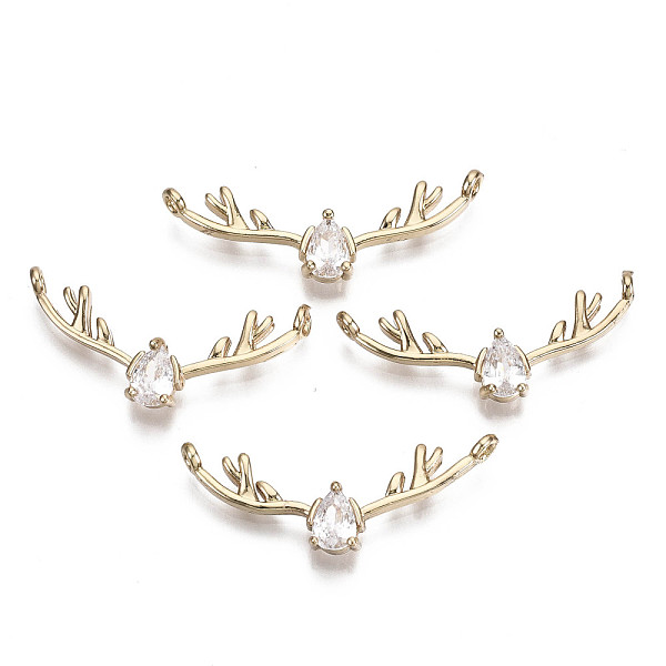 PandaHall Brass Micro Pave Cubic Zirconia Pendants, Long-Lasting Plated, Deer Horn, Light Gold, Clear, 9x31.5x3.5mm, Hole: 1.2mm Brass+Cubic...
PandaHall Brass Micro Pave Cubic Zirconia Pendants, Long-Lasting Plated, Deer Horn, Light Gold, Clear, 9x31.5x3.5mm, Hole: 1.2mm Brass+Cubic...