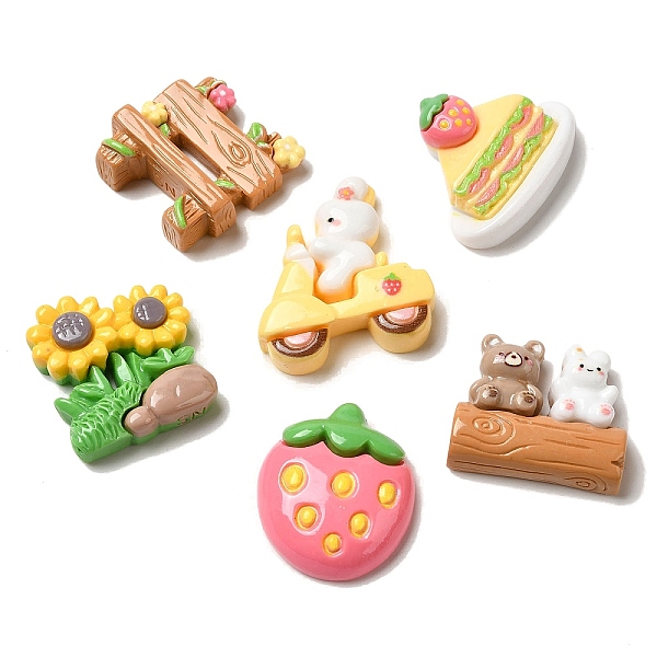 PandaHall Sunflower/Rabbit/Strawberry Opaque Resin Decoden Cabochons, Mixed Shapes, Mixed Color, 20.5~28.5x22.5~26.5x7~10mm Resin Mixed..., Multicolor
PandaHall Sunflower/Rabbit/Strawberry Opaque Resin Decoden Cabochons, Mixed Shapes, Mixed Color, 20.5~28.5x22.5~26.5x7~10mm Resin Mixed..., Multicolor