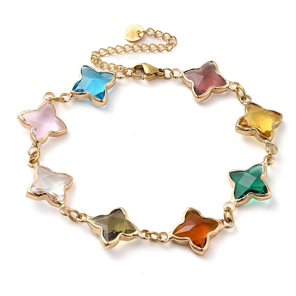 PandaHall Colorful Glass Link Chain Bracelets, with Golden Brass Chains, Star, 9-7/8 inch(25.2cm), 60mm extender Glass Star
PandaHall Colorful Glass Link Chain Bracelets, with Golden Brass Chains, Star, 9-7/8 inch(25.2cm), 60mm extender Glass Star