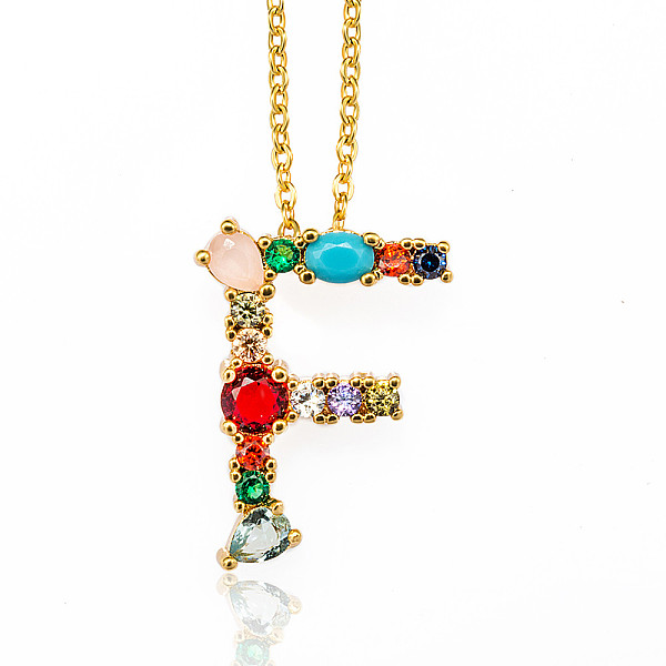 PandaHall Brass Micro Pave Cubic Zirconia Initial Pendants Necklaces, with Cable Chains, Letter, Letter.F, 17.9~18.1 inch(45.5~46cm)x1.5mm...
PandaHall Brass Micro Pave Cubic Zirconia Initial Pendants Necklaces, with Cable Chains, Letter, Letter.F, 17.9~18.1 inch(45.5~46cm)x1.5mm...