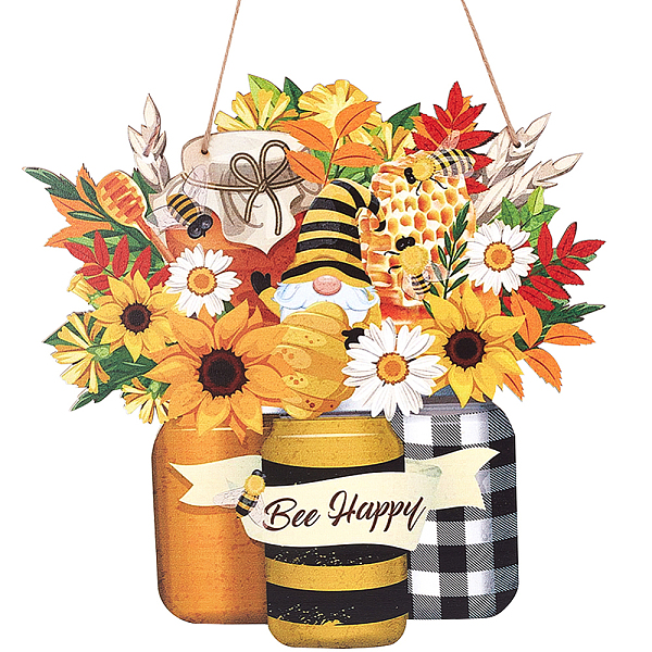 PandaHall DIY Wooden Pendants Decorations, for Hanging Craft Making, Bee & Sunflower with Word Bee Happy, Gold, 300x294x4mm, Hole: 3mm Wood...
PandaHall DIY Wooden Pendants Decorations, for Hanging Craft Making, Bee & Sunflower with Word Bee Happy, Gold, 300x294x4mm, Hole: 3mm Wood...