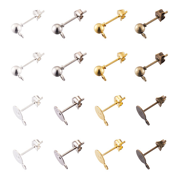 PandaHall Brass Stud Earring Findings, with Iron Pin & Ear Nuts, Loop, Mixed Color, 616pcs/set Brass Mixed Shapes
PandaHall Brass Stud Earring Findings, with Iron Pin & Ear Nuts, Loop, Mixed Color, 616pcs/set Brass Mixed Shapes