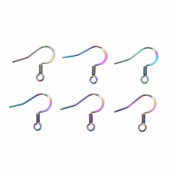 PandaHall 304 Stainless Steel Earring Hooks, Ear Wire, with Horizontal Loop, Rainbow Color, 17x18mm, Hole: 2mm, 21 Gauge, Pin: 0.7mm 304...
PandaHall 304 Stainless Steel Earring Hooks, Ear Wire, with Horizontal Loop, Rainbow Color, 17x18mm, Hole: 2mm, 21 Gauge, Pin: 0.7mm 304...