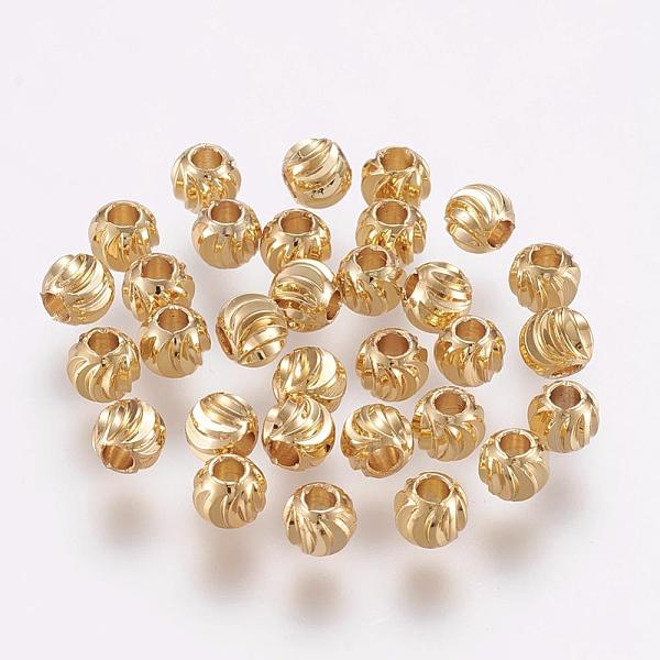 PandaHall Brass Spacer Beads, Long-Lasting Plated, Corrugated Round, Real 18K Gold Plated, 5x4mm, Hole: 2mm Brass Round
PandaHall Brass Spacer Beads, Long-Lasting Plated, Corrugated Round, Real 18K Gold Plated, 5x4mm, Hole: 2mm Brass Round