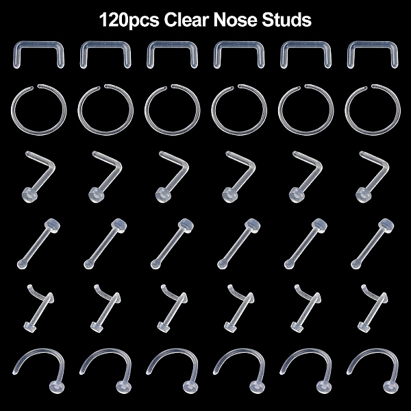 PandaHall 120Pcs 6 Style Acrylic L-Shaped Nose Ring, Nose Bone Rings, Piercing Body Jewelry for Her, Clear, 8~10.5x6~10x1~6mm, Pin...
PandaHall 120Pcs 6 Style Acrylic L-Shaped Nose Ring, Nose Bone Rings, Piercing Body Jewelry for Her, Clear, 8~10.5x6~10x1~6mm, Pin...