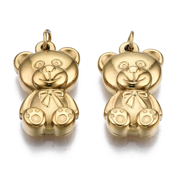 PandaHall 304 Stainless Steel Pendants, with Jump Rings, Bear, Real 14K Gold Plated, 17x10.5x4mm, Jump Ring: 3.8x0.6mm, 2.6mm inner diameter...
PandaHall 304 Stainless Steel Pendants, with Jump Rings, Bear, Real 14K Gold Plated, 17x10.5x4mm, Jump Ring: 3.8x0.6mm, 2.6mm inner diameter...