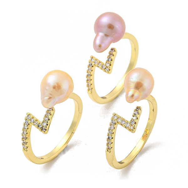 PandaHall Brass Open Cuff Rings with Natural Pearl, Real 14K Gold Plated, US Size 6(16.5mm) Pearl Teardrop
PandaHall Brass Open Cuff Rings with Natural Pearl, Real 14K Gold Plated, US Size 6(16.5mm) Pearl Teardrop