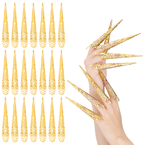 PandaHall Hollow out Iron Finger Nail Tip Claw Rings, Fingernail Claw Nail Cap Cover Ring, for Women Girls, Golden, 121.5x18x17mm Iron...
PandaHall Hollow out Iron Finger Nail Tip Claw Rings, Fingernail Claw Nail Cap Cover Ring, for Women Girls, Golden, 121.5x18x17mm Iron...