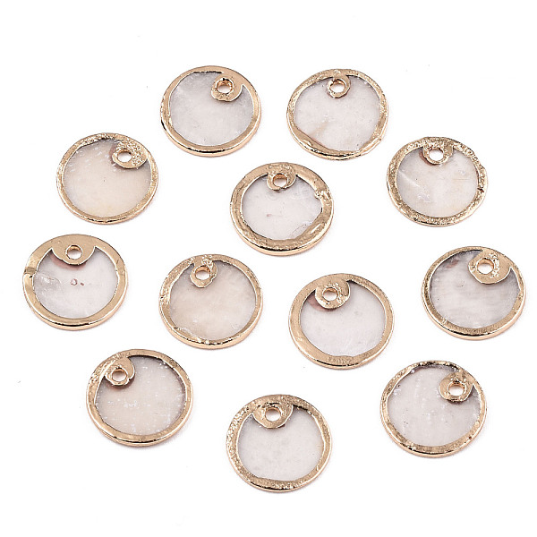 PandaHall Natural Capiz Shell Charms, Brass Edge Golden Plated, Flat Round, Linen, 10x1mm, Hole: 1.2mm Capiz Shell Flat Round Brown
PandaHall Natural Capiz Shell Charms, Brass Edge Golden Plated, Flat Round, Linen, 10x1mm, Hole: 1.2mm Capiz Shell Flat Round Brown