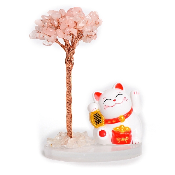 PandaHall Natural Rose Quartz Chips Tree Decorations, Plastic Lucky Cat with Copper Wire Feng Shui Energy Stone Gift for Women Men...
PandaHall Natural Rose Quartz Chips Tree Decorations, Plastic Lucky Cat with Copper Wire Feng Shui Energy Stone Gift for Women Men...