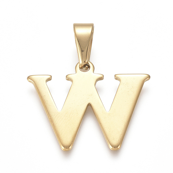 PandaHall 304 Stainless Steel Pendants, Golden, Initial Letter.W, 23x29x1.5mm, Hole: 5x8mm 304 Stainless Steel Letter W
PandaHall 304 Stainless Steel Pendants, Golden, Initial Letter.W, 23x29x1.5mm, Hole: 5x8mm 304 Stainless Steel Letter W