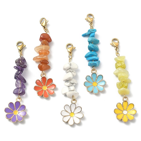 PandaHall Alloy Enamel Flower Pendant Decorations, Natural & Synthetic Gemstone Chips and 304 Stainless Steel Lobster Claw Clasps Charm...
PandaHall Alloy Enamel Flower Pendant Decorations, Natural & Synthetic Gemstone Chips and 304 Stainless Steel Lobster Claw Clasps Charm...