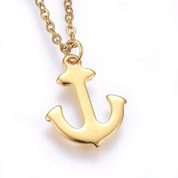 PandaHall 304 Stainless Steel Pendant Necklaces, with Lobster Claw Clasps, Anchor, Golden, 17.71 inch(45cm), 1.5mm 304 Stainless Steel
PandaHall 304 Stainless Steel Pendant Necklaces, with Lobster Claw Clasps, Anchor, Golden, 17.71 inch(45cm), 1.5mm 304 Stainless Steel