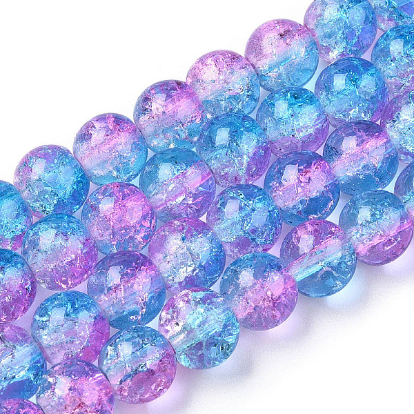 PandaHall Two-Tone Crackle Baking Painted Transparent Glass Beads Strands, Round, Light Sky Blue, 8mm, Hole: 1.5mm, about 108~110pcs/strand...
PandaHall Two-Tone Crackle Baking Painted Transparent Glass Beads Strands, Round, Light Sky Blue, 8mm, Hole: 1.5mm, about 108~110pcs/strand...