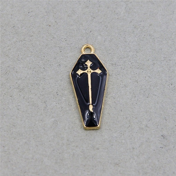 PandaHall Alloy Enamel Pendant, Light Gold, Hexagon with Cross, Black, 26x11.5x3mm, Hole: 1.8mm Alloy+Enamel Hexagon Black
PandaHall Alloy Enamel Pendant, Light Gold, Hexagon with Cross, Black, 26x11.5x3mm, Hole: 1.8mm Alloy+Enamel Hexagon Black