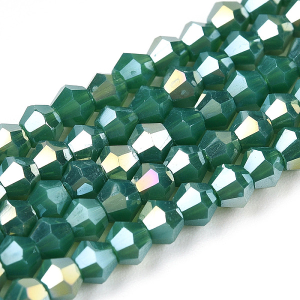 PandaHall Opaque Solid Color Electroplate Glass Beads Strands, AB Color Plated, Faceted, Bicone, Sea Green, 3x2.5mm, Hole: 0.7mm, about...
PandaHall Opaque Solid Color Electroplate Glass Beads Strands, AB Color Plated, Faceted, Bicone, Sea Green, 3x2.5mm, Hole: 0.7mm, about...