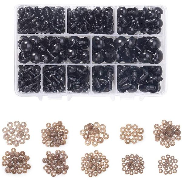 PandaHall 218 Pcs Plastic Safety Eyes Craft Eyes With 115 Pcs Safety Noses and 333 Pcs Washers for Doll, Puppet, Plush Animal Making and..., Black
PandaHall 218 Pcs Plastic Safety Eyes Craft Eyes With 115 Pcs Safety Noses and 333 Pcs Washers for Doll, Puppet, Plush Animal Making and..., Black