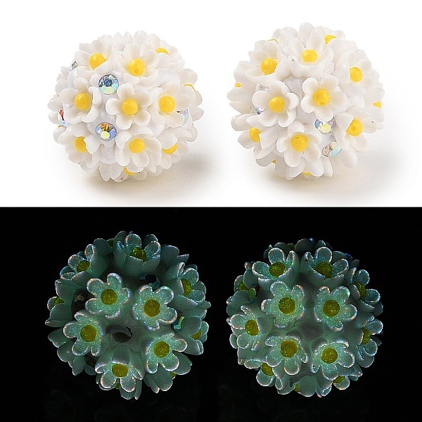 PandaHall Handmade Luminous Polymer Clay Rhinestone Beads, with Acrylic, Round with Flower, White, 20~21mm, Hole: 2mm Polymer Clay+Acrylic...
PandaHall Handmade Luminous Polymer Clay Rhinestone Beads, with Acrylic, Round with Flower, White, 20~21mm, Hole: 2mm Polymer Clay+Acrylic...