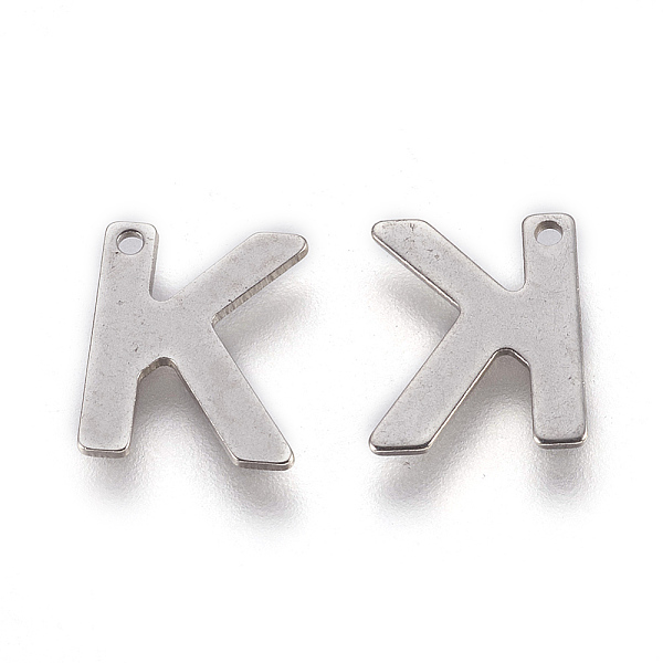 PandaHall 304 Stainless Steel Charms, Letter, Letter.K, 11x9x0.6mm, Hole: 1mm 304 Stainless Steel Letter K
PandaHall 304 Stainless Steel Charms, Letter, Letter.K, 11x9x0.6mm, Hole: 1mm 304 Stainless Steel Letter K