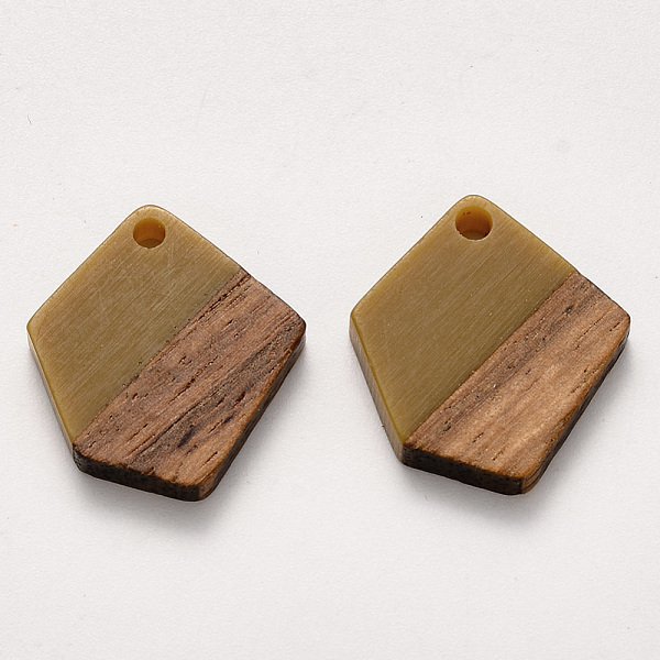 PandaHall Resin & Walnut Wood Pendants, Waxed, Polygon, Dark Goldenrod, 20.5x18.5x3~4mm, Hole: 2mm Resin+Wood Polygon Gold
PandaHall Resin & Walnut Wood Pendants, Waxed, Polygon, Dark Goldenrod, 20.5x18.5x3~4mm, Hole: 2mm Resin+Wood Polygon Gold