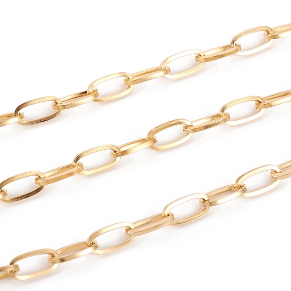 PandaHall 304 Stainless Steel Paperclip Chains, Drawn Elongated Cable Chains, Unwelded, with Spool, Golden, 12x6x1.2mm, about 32.8 Feet...
PandaHall 304 Stainless Steel Paperclip Chains, Drawn Elongated Cable Chains, Unwelded, with Spool, Golden, 12x6x1.2mm, about 32.8 Feet...