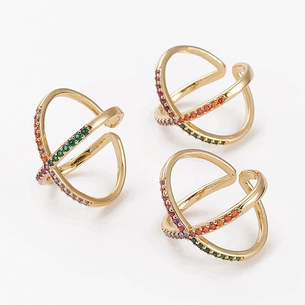 PandaHall Brass Micro Pave Cubic Zirconia Cuff Rings, Open Rings, Criss Cross Rings, Double Rings, X Rings, Long-Lasting Plated, Golden...
PandaHall Brass Micro Pave Cubic Zirconia Cuff Rings, Open Rings, Criss Cross Rings, Double Rings, X Rings, Long-Lasting Plated, Golden...