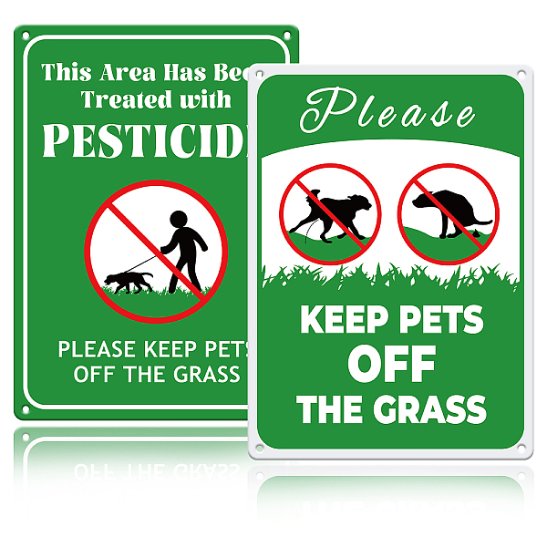 PandaHall Globleland 2Pcs 2 Style Aluminum Warning Signs, Vertical, Rectangle with Word Please Keep Pets Off The Grass, Dog Pattern..., Green
PandaHall Globleland 2Pcs 2 Style Aluminum Warning Signs, Vertical, Rectangle with Word Please Keep Pets Off The Grass, Dog Pattern..., Green