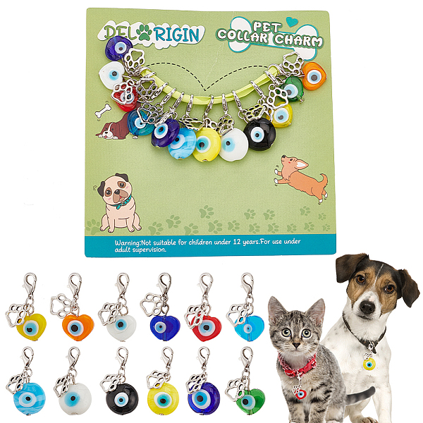 PandaHall 12Pcs Heart/Flat Round with Evil Eye Lampwork Pendant Decorations, Lobster Claw Clasps Charms, Clip-on Charms, Alloy Cat Paw..., Multicolor
PandaHall 12Pcs Heart/Flat Round with Evil Eye Lampwork Pendant Decorations, Lobster Claw Clasps Charms, Clip-on Charms, Alloy Cat Paw..., Multicolor