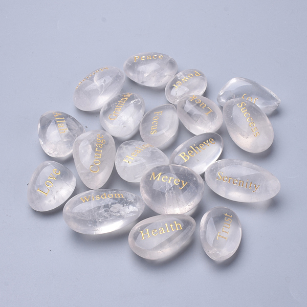 PandaHall Natural Quartz Crystal Beads, Tumbled Stone, Healing Stones for 7 Chakras Balancing, Crystal Therapy, Nuggets with Word, No Hole...
PandaHall Natural Quartz Crystal Beads, Tumbled Stone, Healing Stones for 7 Chakras Balancing, Crystal Therapy, Nuggets with Word, No Hole...