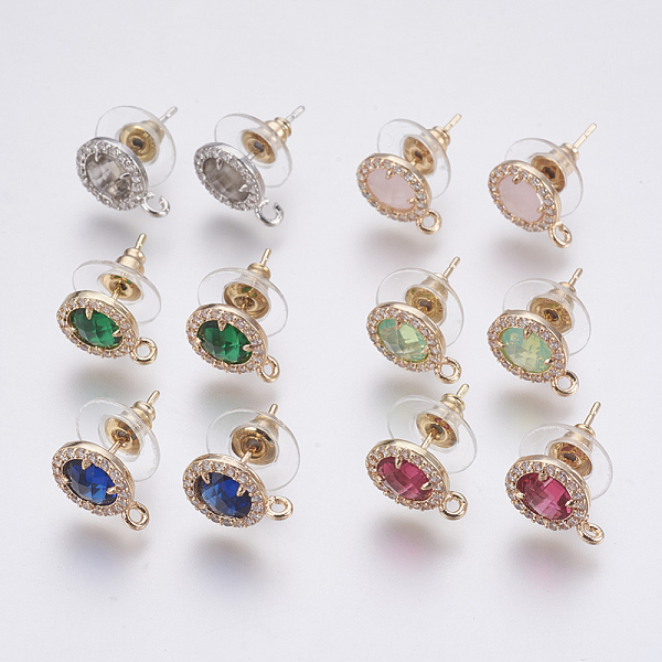PandaHall Faceted Glass Stud Earring Findings, with Loop, Brass Micro Pave Cubic Zirconia Findings, Flat Round, Mixed Color, 12x9x4mm, Hole..., Multicolor
PandaHall Faceted Glass Stud Earring Findings, with Loop, Brass Micro Pave Cubic Zirconia Findings, Flat Round, Mixed Color, 12x9x4mm, Hole..., Multicolor