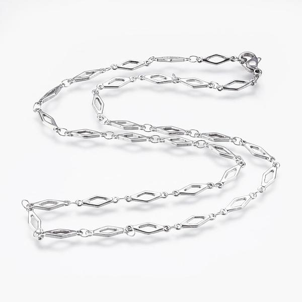 PandaHall 304 Stainless Steel Chain Necklaces, with Lobster Claw Clasps, Rhombus, Stainless Steel Color, 17.7 inch(45cm) 304 Stainless Steel
PandaHall 304 Stainless Steel Chain Necklaces, with Lobster Claw Clasps, Rhombus, Stainless Steel Color, 17.7 inch(45cm) 304 Stainless Steel