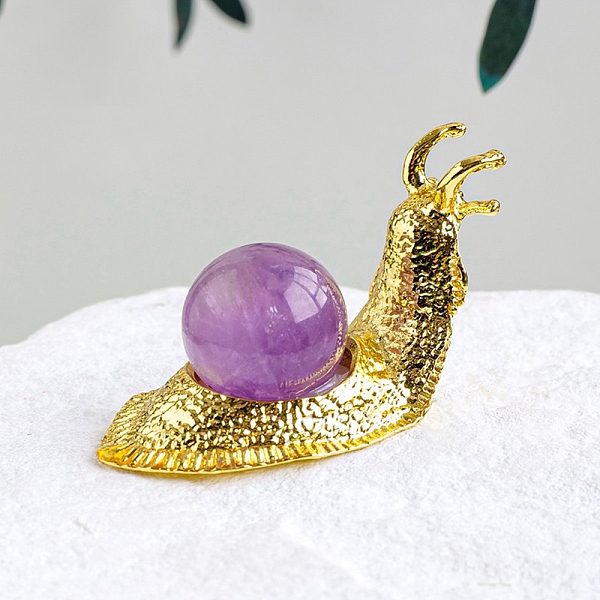 PandaHall Natural Amethyst Display Decoration, Snail Golden Tone Metal Holder for Home Feng Shui Ornament, 45x30mm Amethyst Snail
PandaHall Natural Amethyst Display Decoration, Snail Golden Tone Metal Holder for Home Feng Shui Ornament, 45x30mm Amethyst Snail