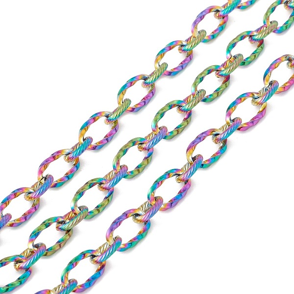 PandaHall Ion Plating(IP) 304 Stainless Steel Twist Oval Link Chains, Unwelded, with Spool, Rainbow Color, Link: 7x11.5x1.5mm, 6.8x8x1.5mm...
PandaHall Ion Plating(IP) 304 Stainless Steel Twist Oval Link Chains, Unwelded, with Spool, Rainbow Color, Link: 7x11.5x1.5mm, 6.8x8x1.5mm...