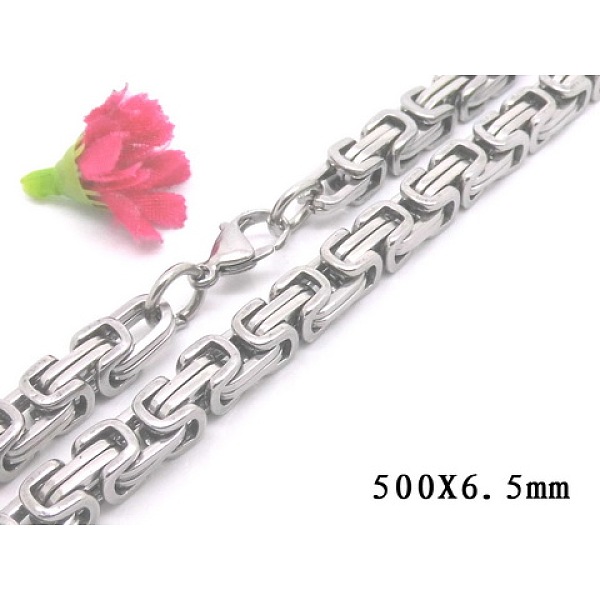 PandaHall 201 Stainless Steel Byzantine Chain Necklaces, with Lobster Claw Clasps, 19.7 inch(50cm), 6x6.5mm 201 Stainless Steel
PandaHall 201 Stainless Steel Byzantine Chain Necklaces, with Lobster Claw Clasps, 19.7 inch(50cm), 6x6.5mm 201 Stainless Steel