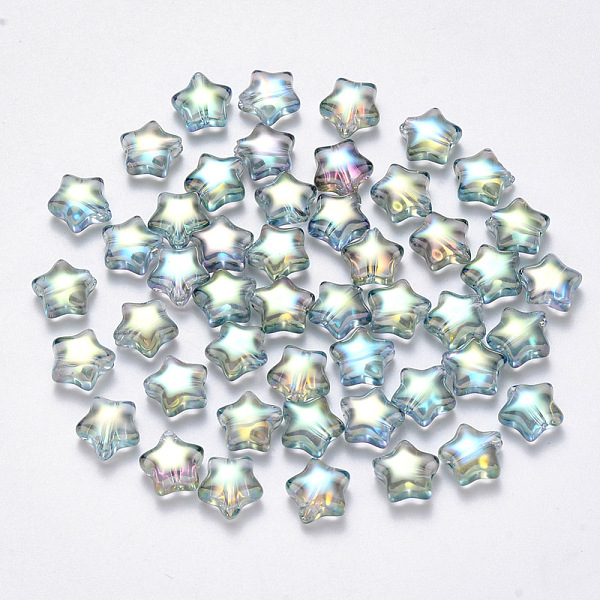 PandaHall Transparent Spray Painted Glass Beads, AB Color Plated, Star, Clear AB, 8x8.5x4mm, Hole: 1mm Glass Star White
PandaHall Transparent Spray Painted Glass Beads, AB Color Plated, Star, Clear AB, 8x8.5x4mm, Hole: 1mm Glass Star White