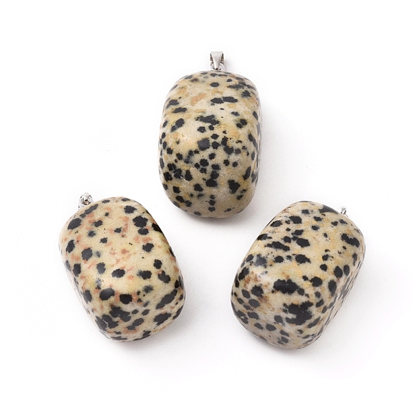 PandaHall Natural Dalmatian Jasper Pendants, with Platinum Tone Brass Findings, Nuggets, 23~30x13~22x12~20mm, Hole: 5x3mm Dalmatian Jasper...
PandaHall Natural Dalmatian Jasper Pendants, with Platinum Tone Brass Findings, Nuggets, 23~30x13~22x12~20mm, Hole: 5x3mm Dalmatian Jasper...