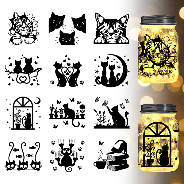 PandaHall GLOBLELAND 12Pcs Cartoon Cat Jar Cutouts Stickers Silhouette Window Stickers Plastic Silhouette Wall Stickers Lamp Clings Decals...
PandaHall GLOBLELAND 12Pcs Cartoon Cat Jar Cutouts Stickers Silhouette Window Stickers Plastic Silhouette Wall Stickers Lamp Clings Decals...
