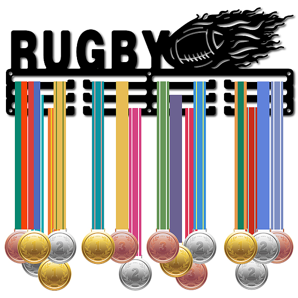 PandaHall Fashion Iron Medal Hanger Holder, Display Wall Rack, with Screws, Rugby Pattern, 150x400mm, Hole: 5mm Iron Rugby
PandaHall Fashion Iron Medal Hanger Holder, Display Wall Rack, with Screws, Rugby Pattern, 150x400mm, Hole: 5mm Iron Rugby