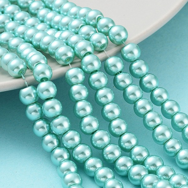 PandaHall Baking Painted Pearlized Glass Pearl Round Bead Strands, Medium Aquamarine, 6~7mm, Hole: 1mm, about 135~140pcs/strand, 31.4 inch..., Green
PandaHall Baking Painted Pearlized Glass Pearl Round Bead Strands, Medium Aquamarine, 6~7mm, Hole: 1mm, about 135~140pcs/strand, 31.4 inch..., Green