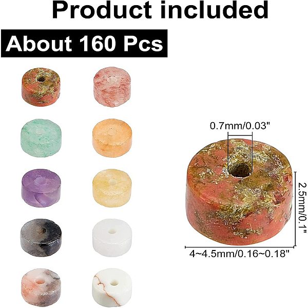 PandaHall 160 Pcs 10 Styles Natural Heishi Stone Beads, Flat Round Stone Beads Disc Spacer Loose Beads for Bracelet Earrings Necklace...
PandaHall 160 Pcs 10 Styles Natural Heishi Stone Beads, Flat Round Stone Beads Disc Spacer Loose Beads for Bracelet Earrings Necklace...